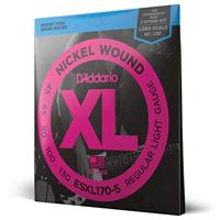 D'Addario ESXL170-5 Nickel Wound Light 45-130 Double Ball End snaren voor vijfsnarige headless basgitaar - thumbnail
