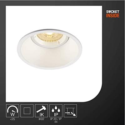 SLV 113161 Horn-O Inbouwlamp LED GU10 50 W Wit (mat) SLV 113161 Horn-O Inbouwlamp LED GU10 50 W Wit (mat)