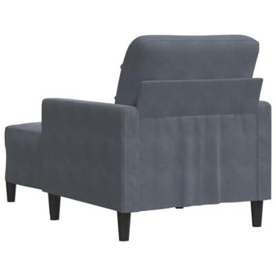 Fauteuil met voetenbank 60 cm fluweel donkergrijs