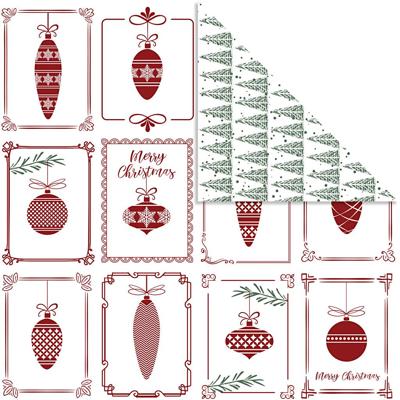 Vivi Gade Design papier, kerstballen en kerstbomen, vel 30,5x30,5 cm, 180 gr, 5 vel/ 1 doos