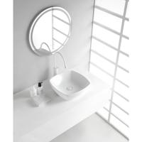 Wiesbaden Plaza Waskom Vierkant - 42x42x13.5cm - Keramiek - Glans Wit - thumbnail