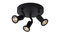 Lucide JASTER-LED - Plafondspot - Ø 20 cm - LED - GU10 - 3x5W 2700K - Zwart - thumbnail