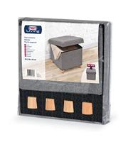 Poef Domopak Living Grijs 38 x 38 x 34 cm Polyester - thumbnail