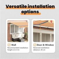 VidaXL Inklapbaar zonnescherm geel en oranje 350 x 250 cm - thumbnail