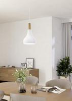Eglo Moderne hanglampSabinar 18cm wit met houtbruin - 901177 - thumbnail