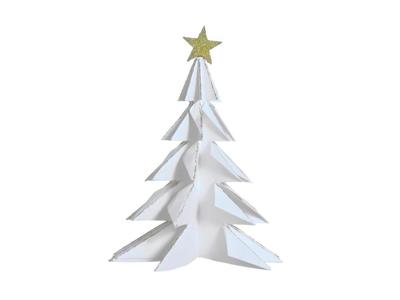 Deco everlands kunstkerstboom papier 28cm wit