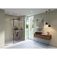 Riho Lucid inloopdouche 100x200cm met handdoekrek kader zwart G005026121 - thumbnail