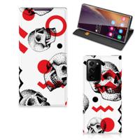 Mobiel BookCase Samsung Galaxy Note 20 Ultra Skull Red - thumbnail