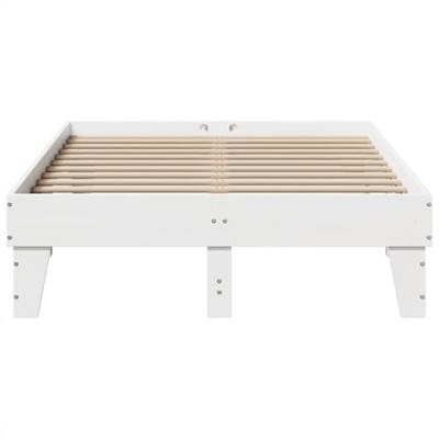 Bedframe zonder matras massief grenenhout wit 135x190 cm