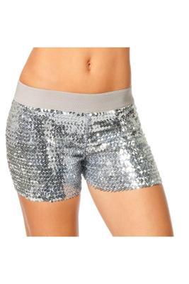 Hotpants pailletten zilver