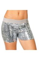 Hotpants pailletten zilver - thumbnail