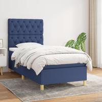Boxspring met matras stof blauw 80x200 cm - thumbnail