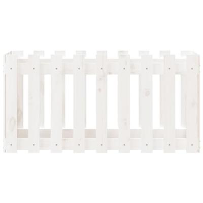 VidaXL Plantenbak verhoogd hekontwerp 100x50x50 cm grenenhout wit