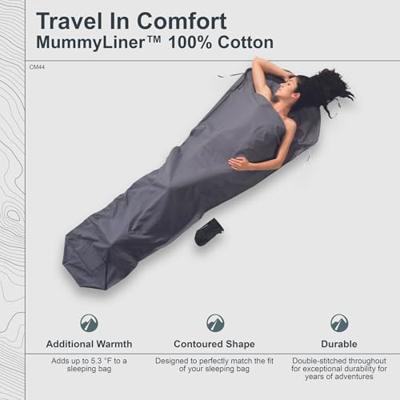 Cocoon Mummy Liner 100% Cotton Lakenzak Elephant Grey Cocoon Mummy Liner 100% Cotton Lakenzak Elephant Grey