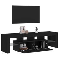 Tv-meubel met LED 140x36,5x40 cm bewerkt hout zwart eiken - thumbnail