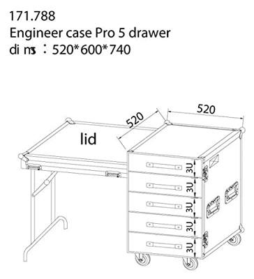 Power Dynamics PD-FA6 5 Laden flightcase met tafel - thumbnail