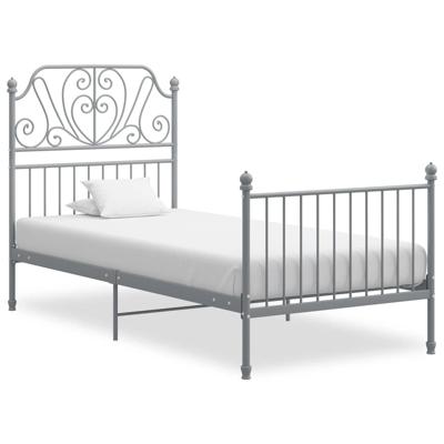 Bedframe metaal grijs 90x200 cm Bedframe metaal grijs 90x200 cm