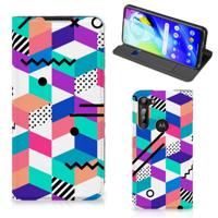 Motorola Moto G8 Power Stand Case Blokken Kleurrijk - thumbnail