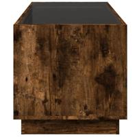 Salontafel met Infinity LED 70x50x50 cm gerookt eikenkleurig - thumbnail