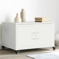 Salontafel 68x50x43,5 cm staal wit - thumbnail