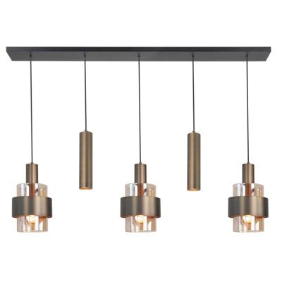 Highlight 5-lichts hanglampMarrone zwart met koper brons - H5684.01