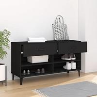 VidaXL Schoenenkast 102x35x55 cm bewerkt hout zwart - thumbnail