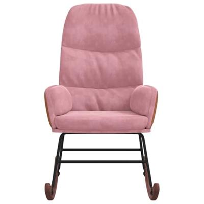 Schommelstoel fluweel roze