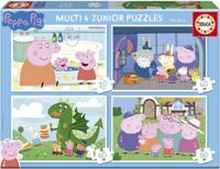 Multi 4 Junior Puzzel - EDUCA - Peppa Pig - 20+40+60+80 stukjes - thumbnail