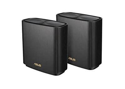 Asus AX7800 Router WiFi 6 Triband Mesh ZenWiFi XT9 2PK houtskool, dekking voor 6 kamers, 7,8 Gbit/s WLAN, 3 SSID, netwerkbeveiliging en kinderbeveiliging (2 stuks)
