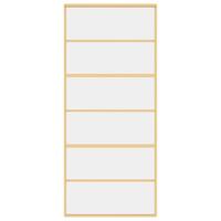 VidaXL Schuifdeur 90x205 cm helder esg-glas en aluminium goudkleurig - thumbnail