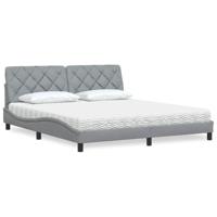 Bed met matras stof lichtgrijs 180x200 cm - thumbnail
