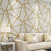 Moderne minimalistische geometrische patroon non-woven behang slaapkamer woonkamer wallpaper (gouden) - thumbnail