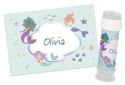 Bellenblaas Stickers Zeemeermin Magic (6st)