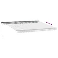 Luifel handmatig uittrekbaar 450x350 cm antraciet en wit - thumbnail