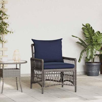 Tuinstoel Grijs 60 x 70 x 78cm poly rattan