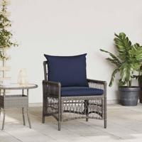 Tuinstoel Grijs 60 x 70 x 78cm poly rattan - thumbnail