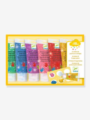 6 tubes vingerverf met glitter - DJECO geel 6 tubes vingerverf met glitter - DJECO geel
