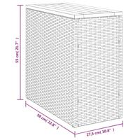 Tuinbijzettafel met glazen blad 58x27,5x55 cm poly rattan grijs - thumbnail