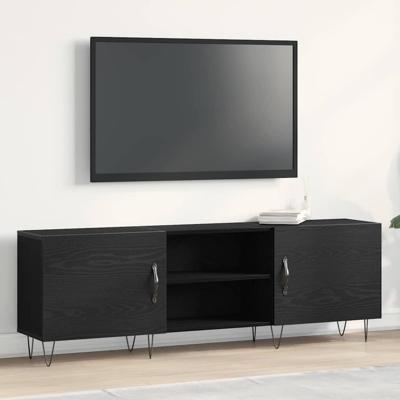 TV-kast Zwart eiken 150 x 30 x 50 cm Bewerkt hout