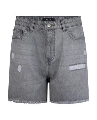 Rellix Meisjes jeans short - high waist - Used grijs denim