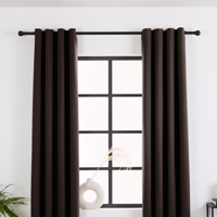 Lifa Living Geweven Gordijn - Haken - 150 x 250 cm - Verduisterend & Isolerend Kleur: Bruin - thumbnail