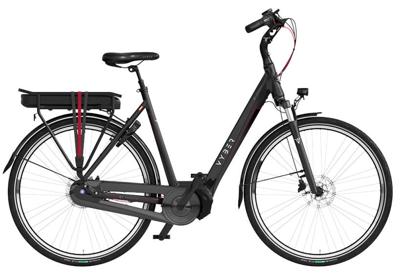 Vyber Ride E1 378Wh 28 Inch 57 cm Dames 7V Hydraulische schijfrem Zwartglans/Rood