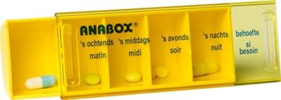 7 dagen pillendoos | Anabox | Medicijndoosje | 5-vakjes per dag | Afmetingen: 185 x 11,8 x 4,8 cm