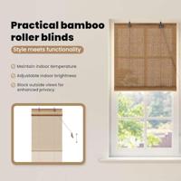 VidaXL Rolgordijn met gordijnen bruin 60 x 220 cm bamboe - thumbnail