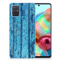 Samsung Galaxy A71 | Bumper Hoesje | Wood Blue - thumbnail
