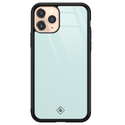 iPhone 11 Pro glazen hardcase - Pastel blauw iPhone 11 Pro glazen hardcase - Pastel blauw