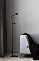 Staande leeslamp zwart &apos;Clyde&apos; led leeslamp 138cm - thumbnail
