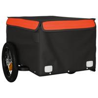VidaXL Fietstrailer 30 kg ijzer zwart en oranje - thumbnail