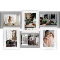 Haes Deco Houten Galerie / multi fotolijst Valence 6Q in de kleuren grijs en wit voor 6 foto's 10x15 (formaat 49x33 cm) - thumbnail