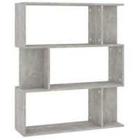 Boekenkast/kamerscherm 80x24x96 cm bewerkt hout betongrijs - thumbnail